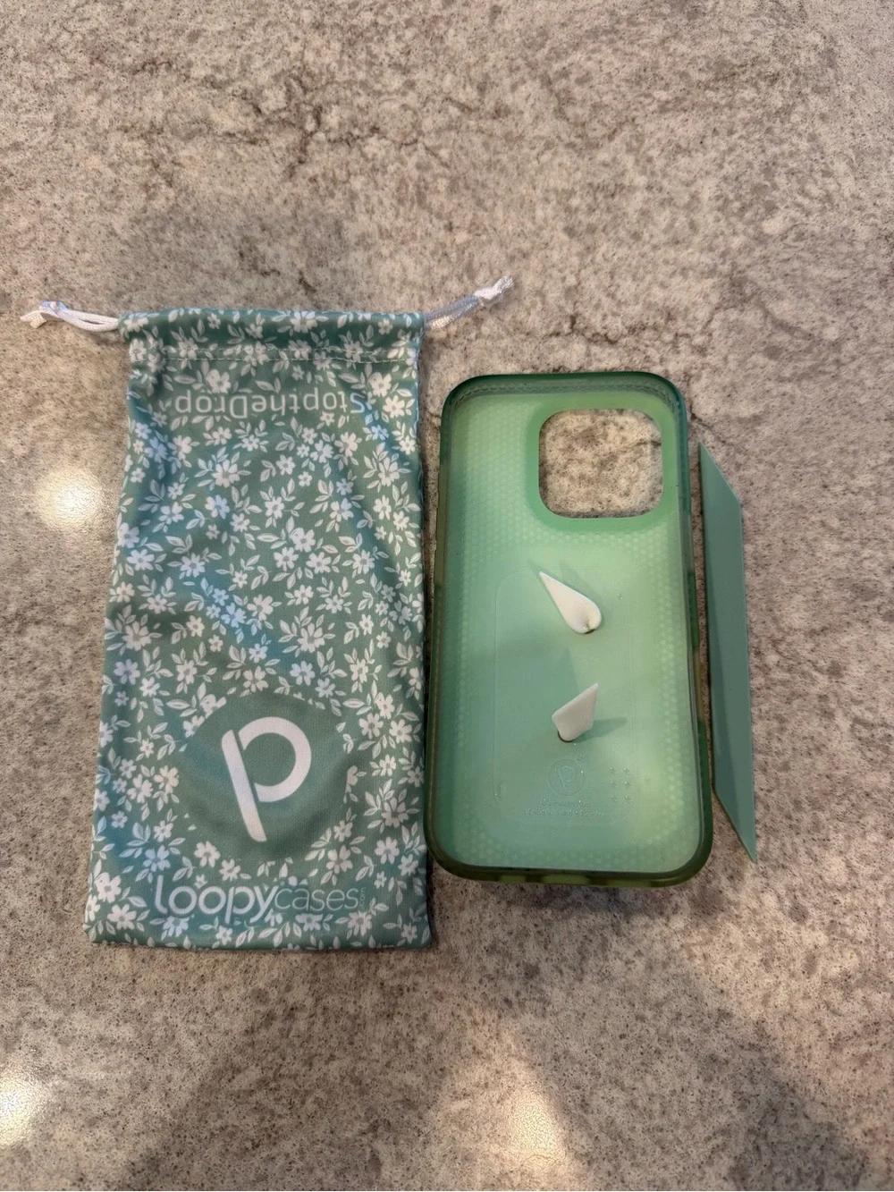 Loopy Mint Green Floral Phone Case with Matching Strap